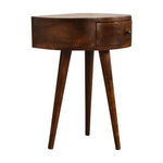 Solid Wood Chestnut Semi Circle Bedside