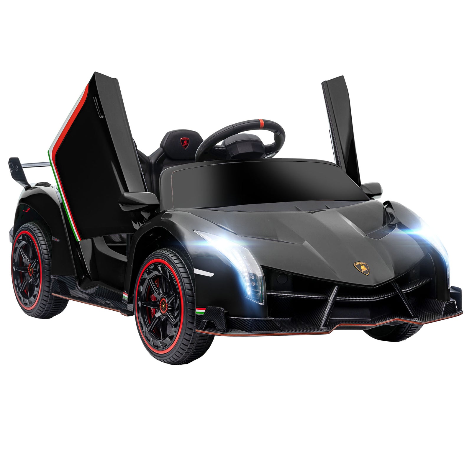 Lamborghini Veneno Licensed Electric Ride-on Car W/ Remote | Black