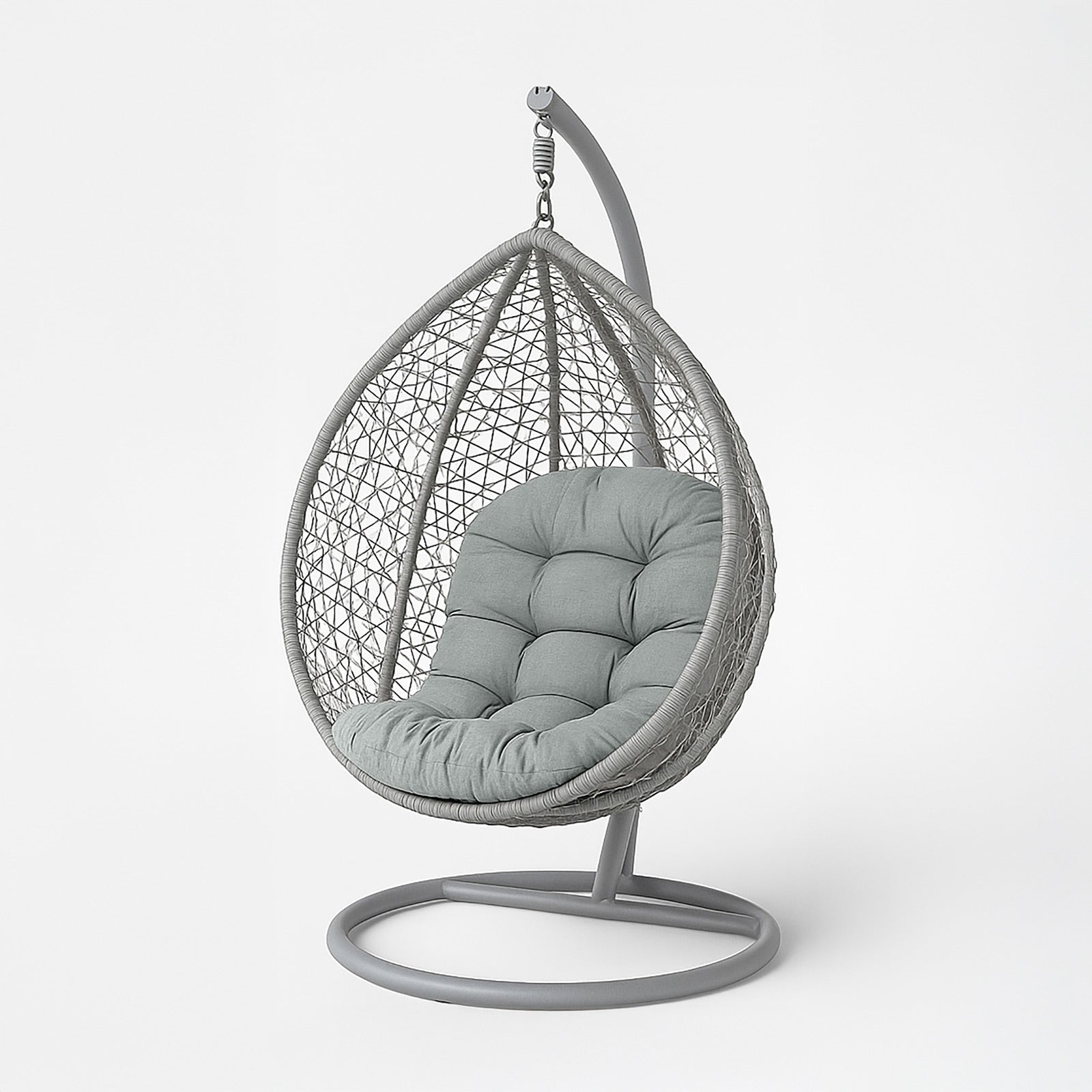 Luxury Garden Round Egg Chair Swing Cushion, 80 X 120 Cm | One Size | Grey