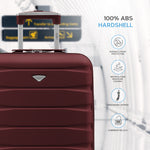 56x36x23cm Lightweight 4 Wheel Carry-on Cabin Suitcase 30+ Airline Approved - Overhead Luggage | 56 x 36 x 23cm | Burgundy