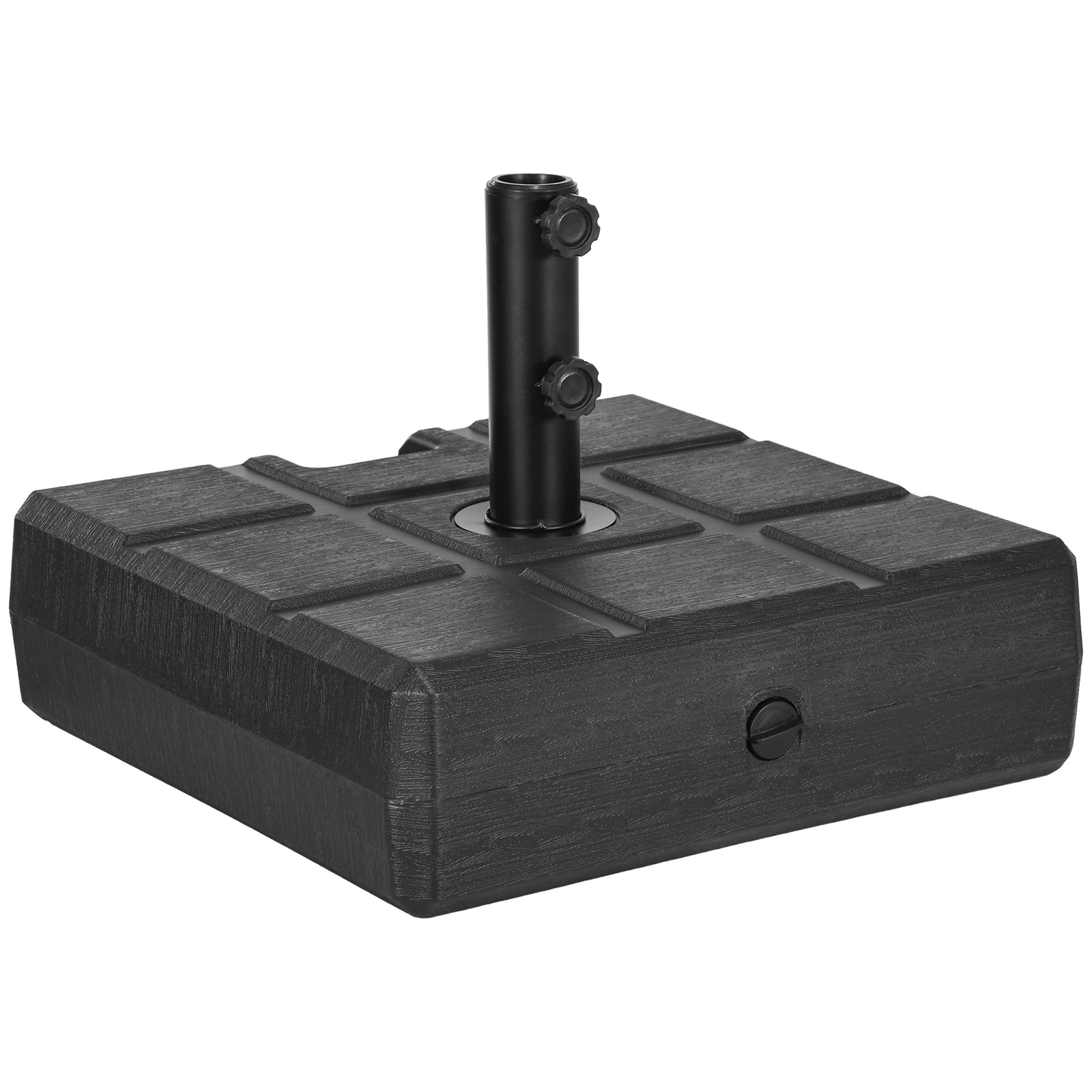 40kg Square Parasol Base W/ Wood Effect, Black