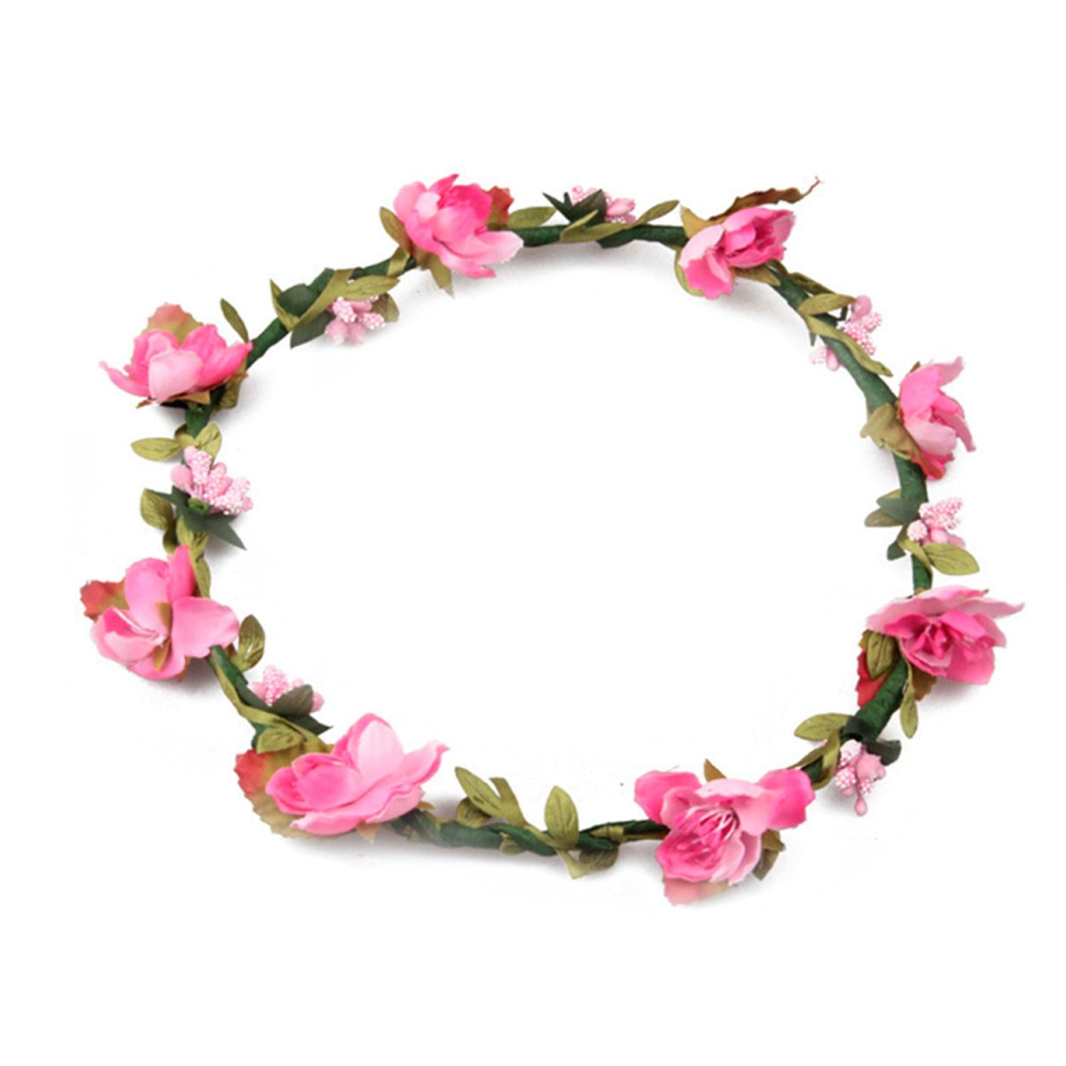 Flower Head Crown Red Elegant Floral Wedding Festival Hair Accessory Bag | Red