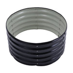 80cm Dia X 40cm/80cm H Outdoor Round Metal Raised Garden Bed Outdoor Planter Box | Small | Anthracite