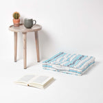 Cotton Striped Floor Cushion | 40cm x 40cm | Blue
