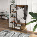 Coat Rack, Coat Stand With Shoe Storage, 5 Hooks For Hallway