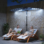 2.6 M Half Parasol With Solar Lights, Upf50+ Semi Round Umbrella | Dark Grey