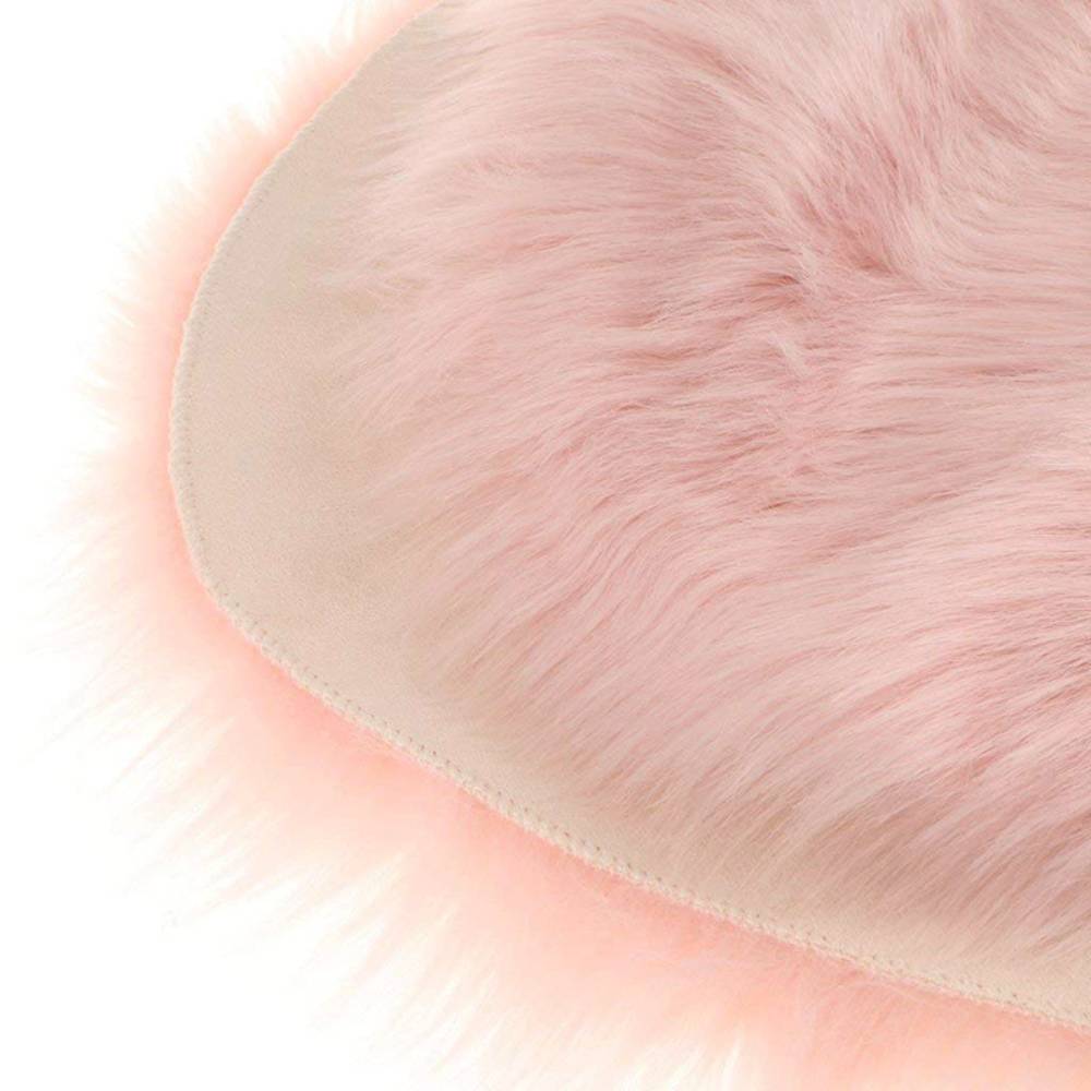 Heart Shaped Super Soft Shaggy Area Rug | Pink