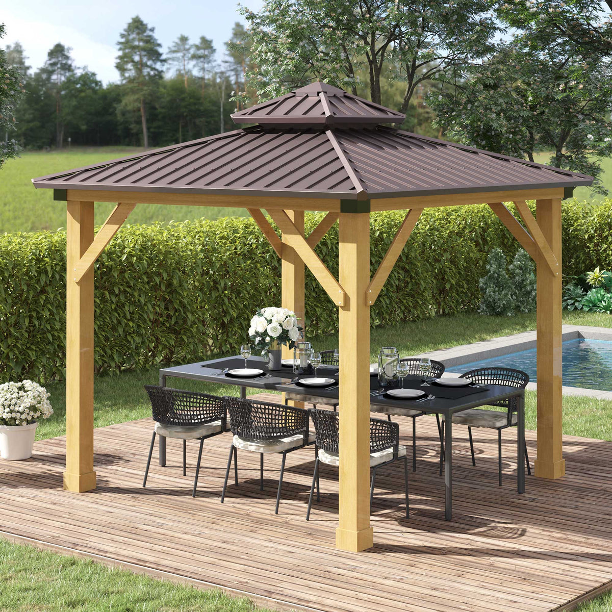 3x3m Outdoor Hardtop Gazebo