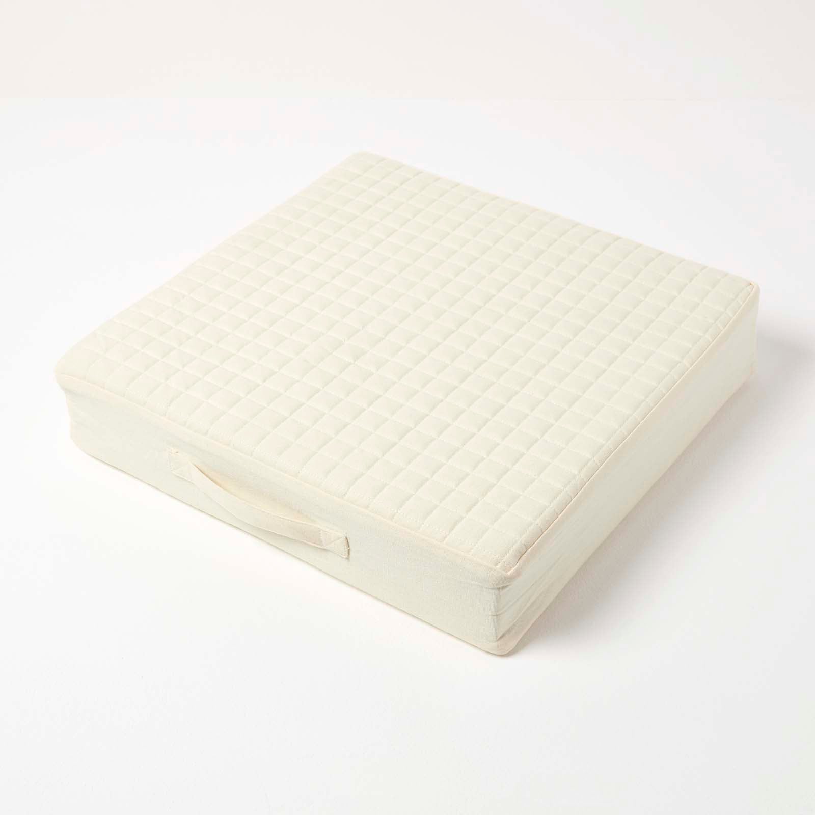 Cotton Orthopaedic Foam Armchair Booster Cushion | 50cm x 50cm | Cream