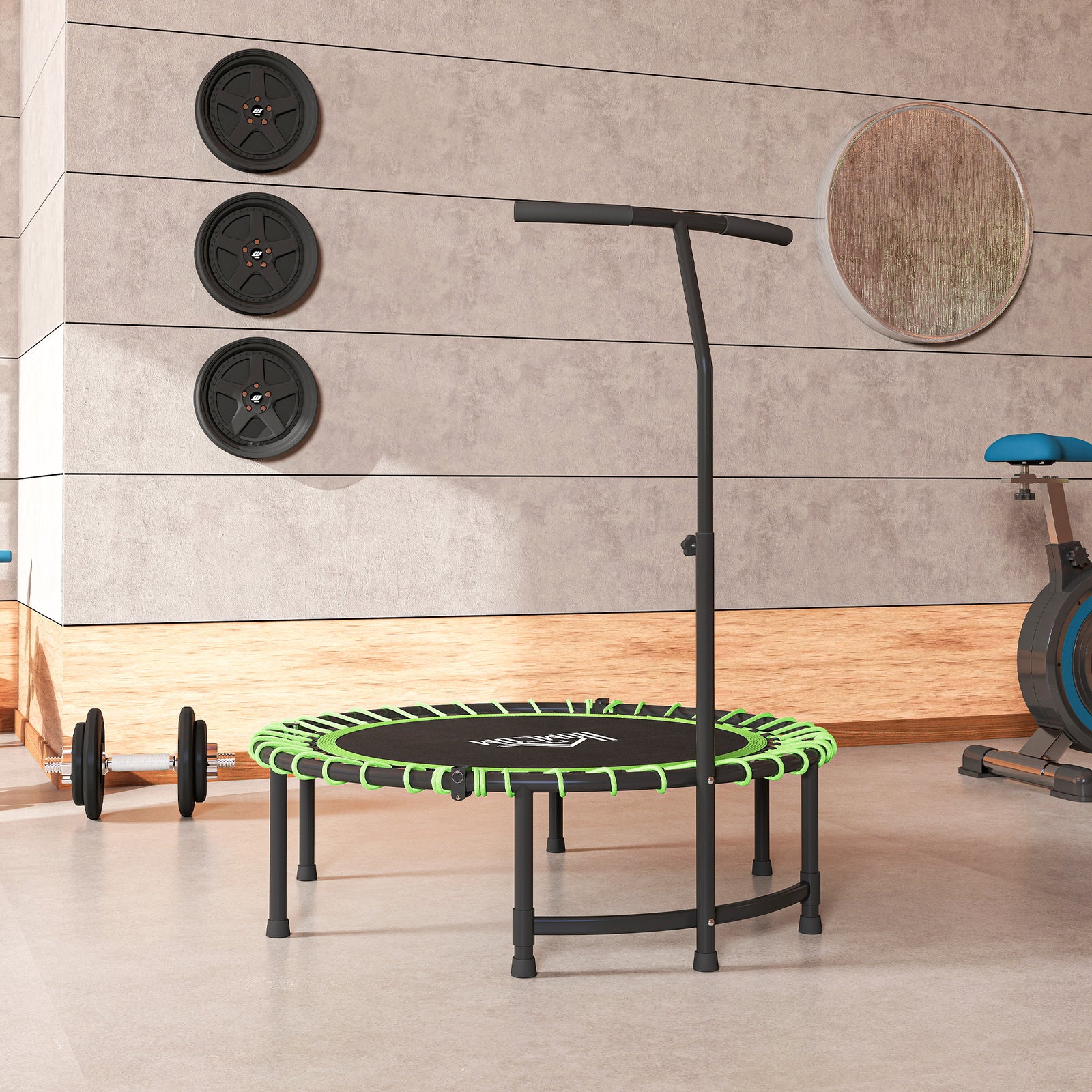 Trampoline Outdoor Bouncer Jumper Adjustable Handle | Green