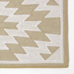 Natural And White Bath Mat 100% Cotton Aztec Design, 50 X 80 Cm