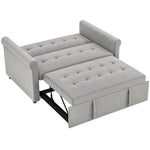 Convertible Pull Out Sleeper Sofa Bed Settee For Living Room, Grey
