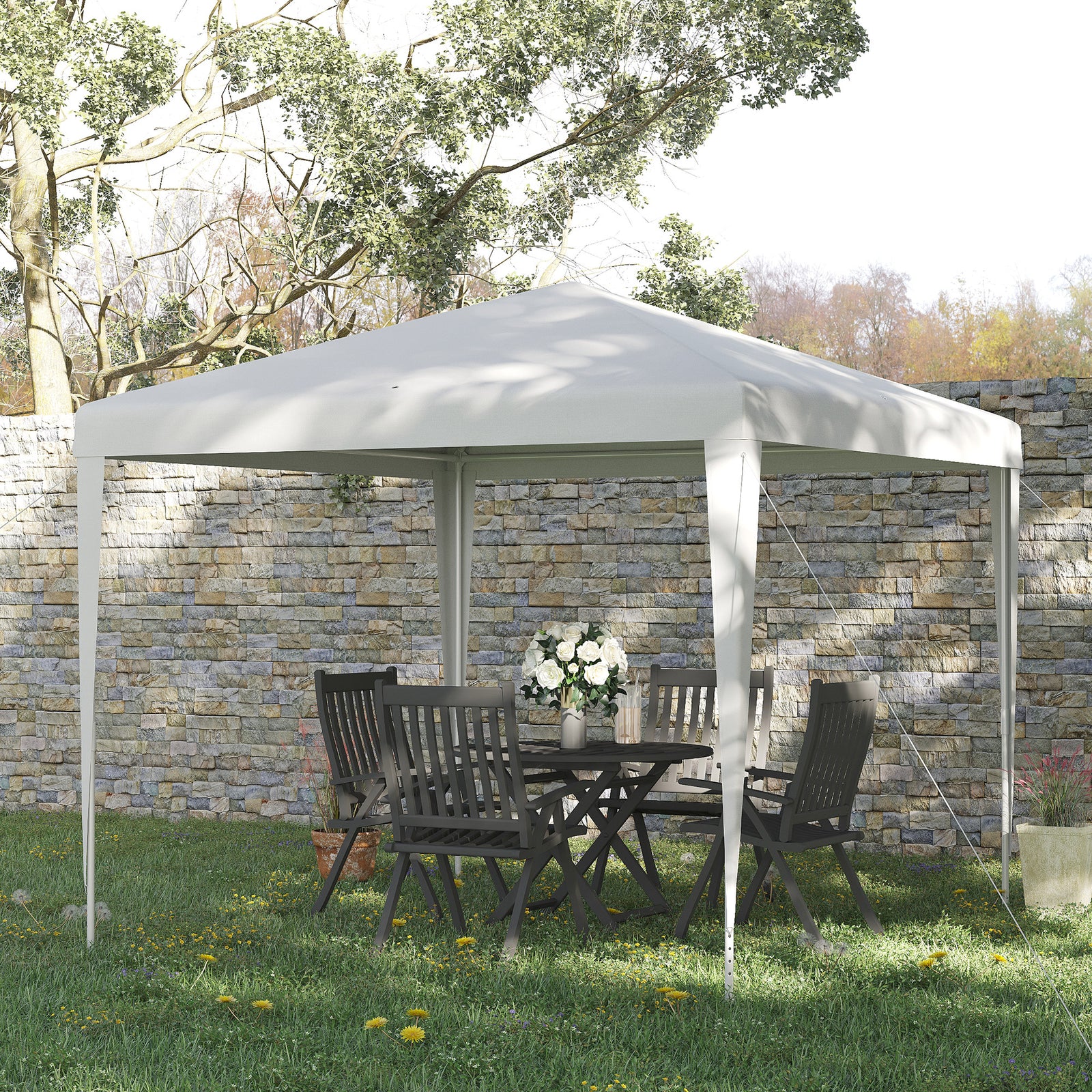 Garden Gazebo Marquee Party Tent Canopy Heavy Duty Outdoor | White