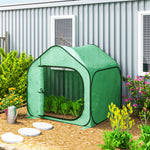 Mini Pop Up Greenhouse W/ Reinforced Pe Cover, Zipper Door | Green