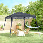 Slant Leg Pop Up Gazebo With Carry Bag, Height Adjustable | Black