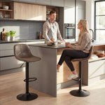 Bar Stools Set Of 2, Modern Swivel Barstools For Dining Room | Brown