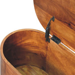 Solid Wood Chestnut Rounded Lid Up Blanket Box