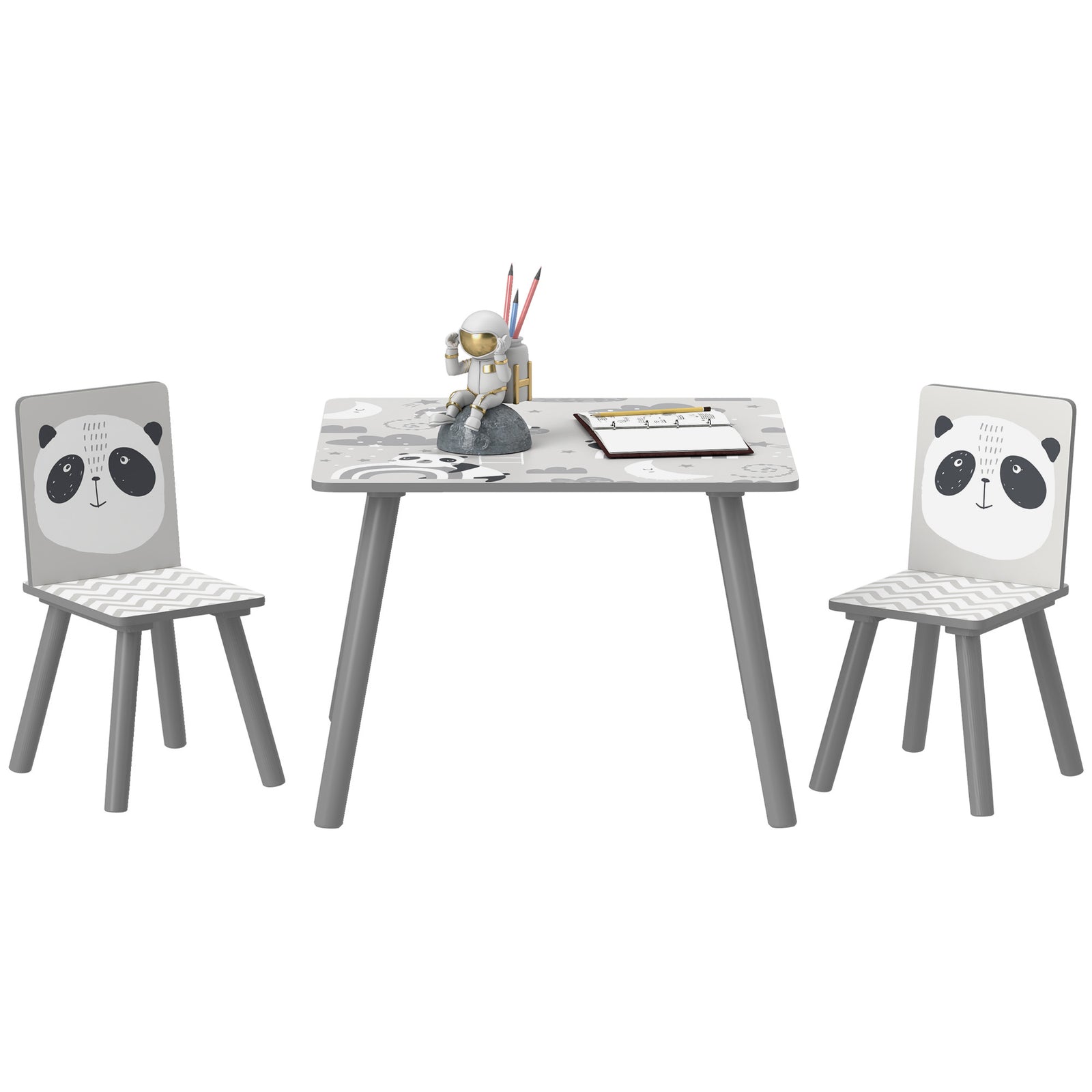 Kids Table And Chair Set, Toddler Table With 2 Chairs, Grey