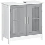 Bathroom Pedestal Under Sink Cabinet With Storage Shelf | One Size | Gray