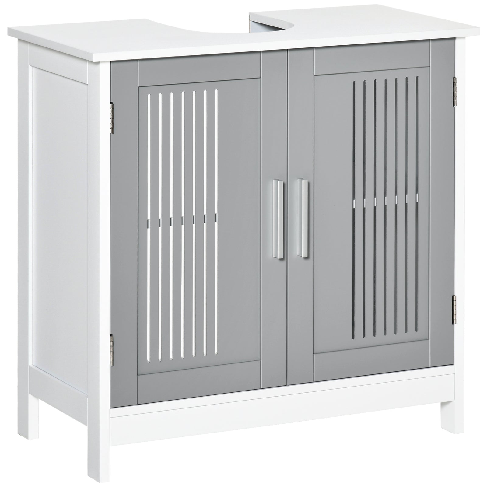 Bathroom Pedestal Under Sink Cabinet With Storage Shelf | One Size | Gray