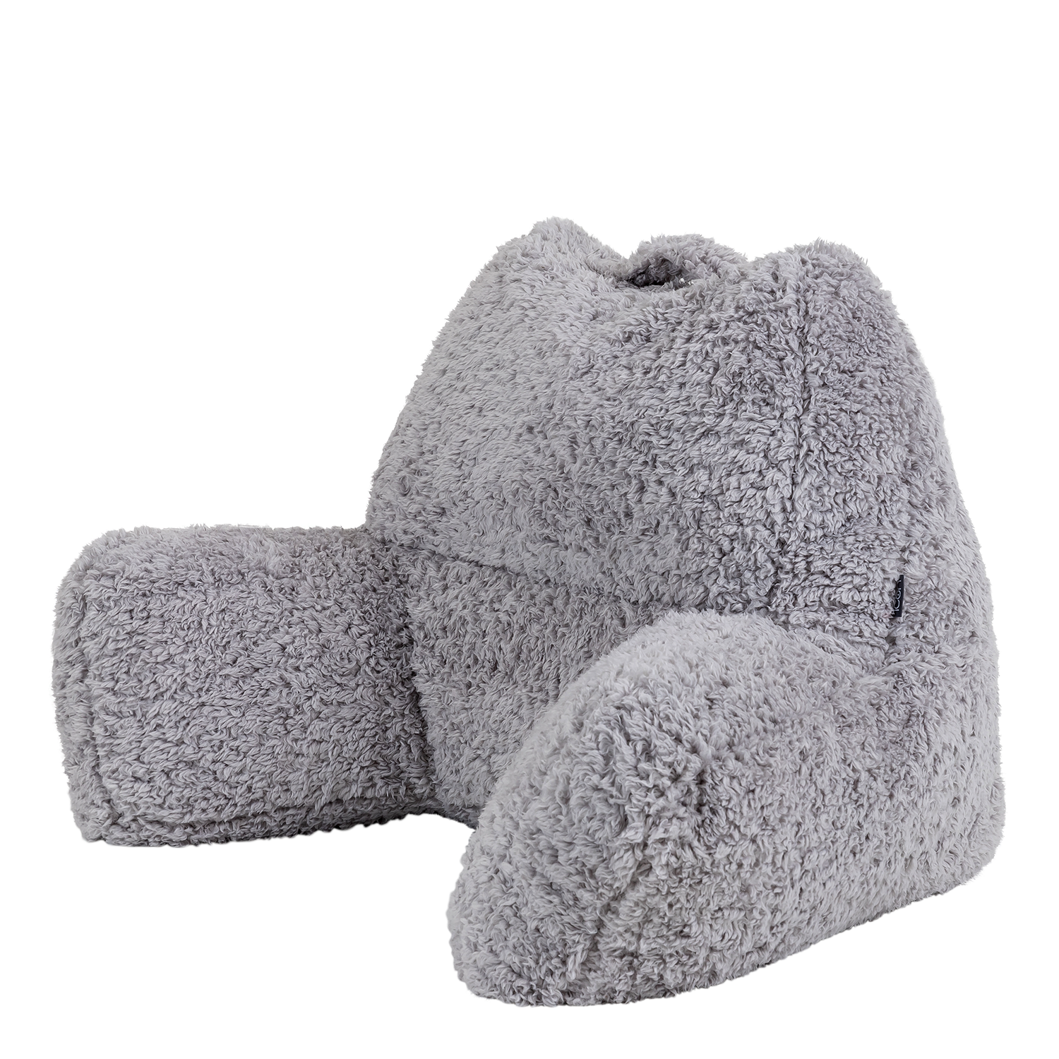 Teddy Borg Cuddle Cushion Pillow | Light Grey