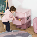 Kids Storage Units With Drawers 3 Or 6 Tier Chest Vertical Dresser Tower | Pink