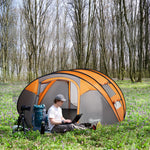 4-5 Person Camping Tent Dome Pop-up Tent  With Windows | Orange