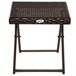Folding Rattan Coffee Table W/ Steel Frame Bistro Garden | Brown