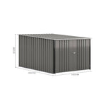 Outdoor Storage Shed Lockable Metal Tool House With Double Doors Fits 2/4 Bikes | Small | Grey