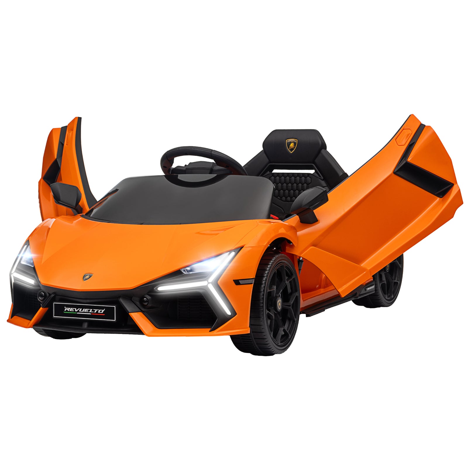 Lamborghini Revuelto Licensed Ride On Car W/ Suspension | Orange