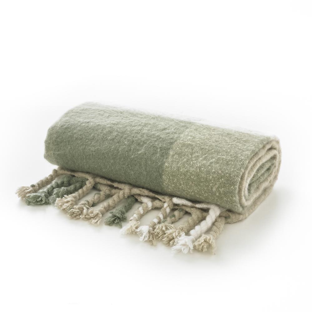 York Green Supersoft Yarn Dyed Jacquard Throw