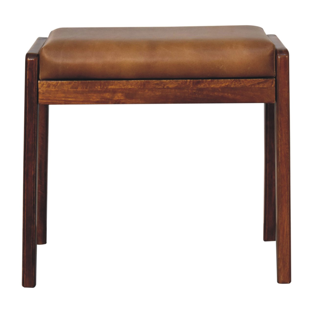 Solid Mango Wood Buffalo Hallway Footstool