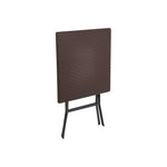 Square Rattan Folding Outdoor Bistro Table Black/brown | One Size | Brown