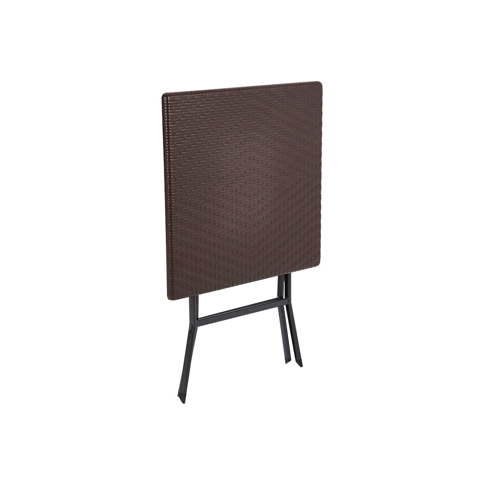 Square Rattan Folding Outdoor Bistro Table Black/brown | One Size | Brown