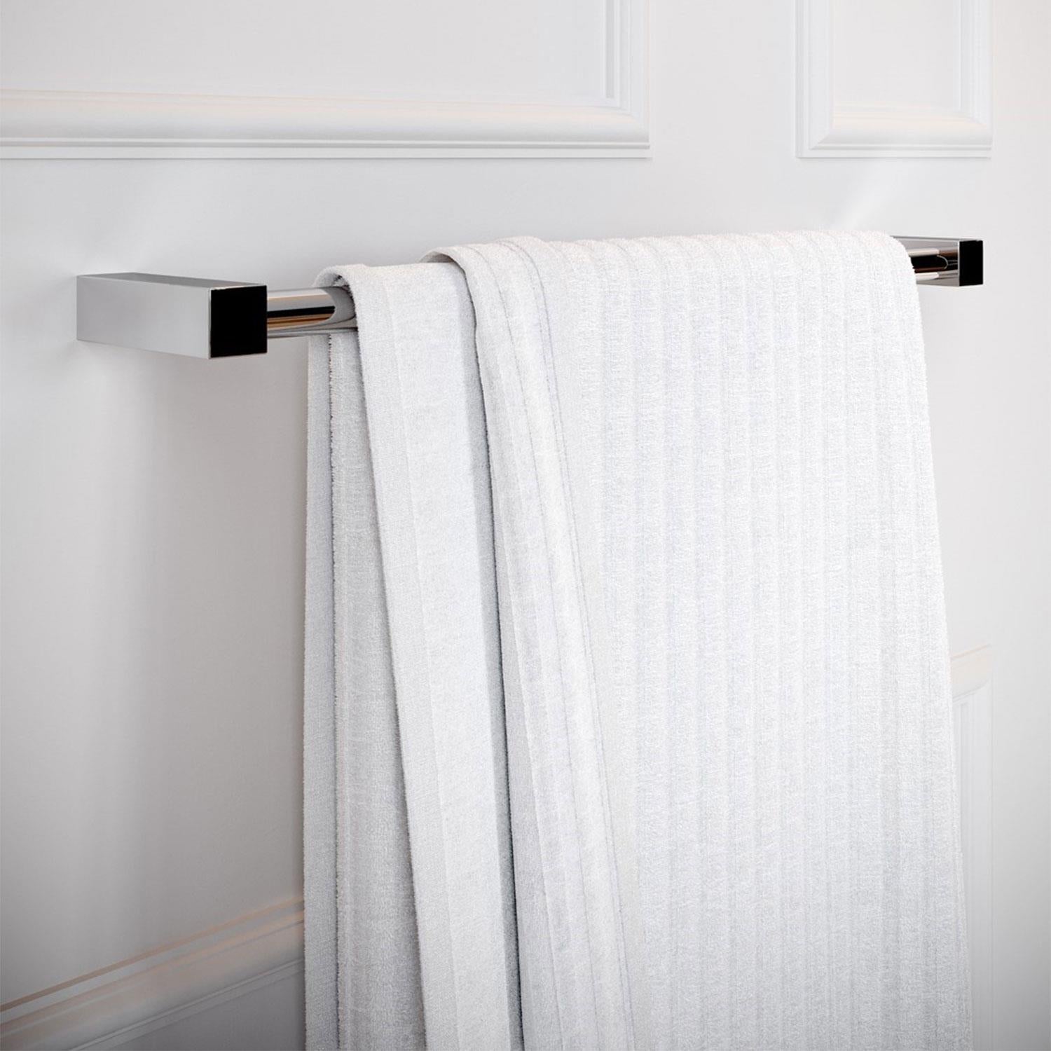 Towel Rail, Silver Gloss, Wall-mounted, 40 Cm. Collection Metric