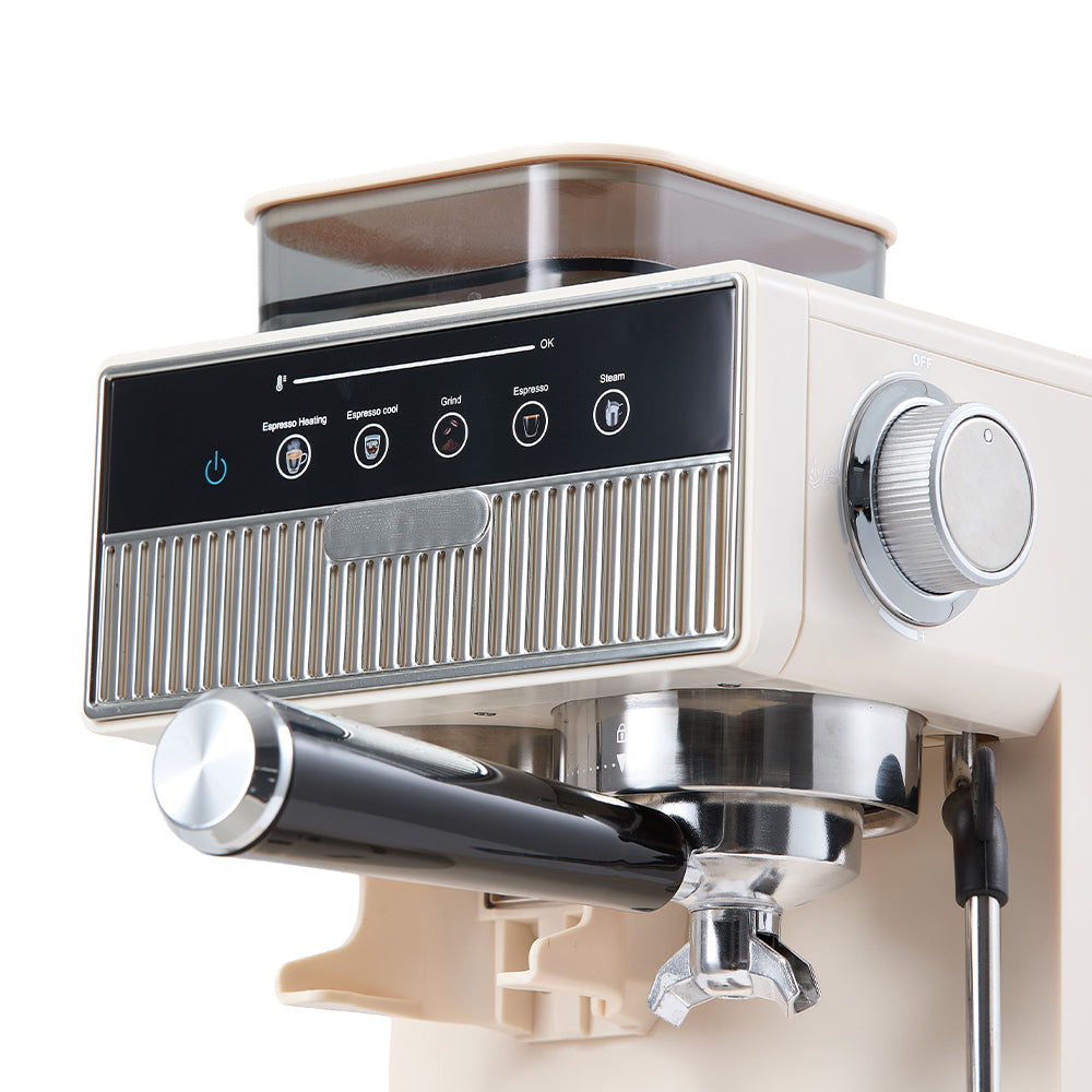 Espresso Coffee Machine With Integrated Coffee Grinder And Milk Frother