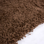 California Checked Shaggy Rug Deep Pile | 80cm x 150cm | Brown