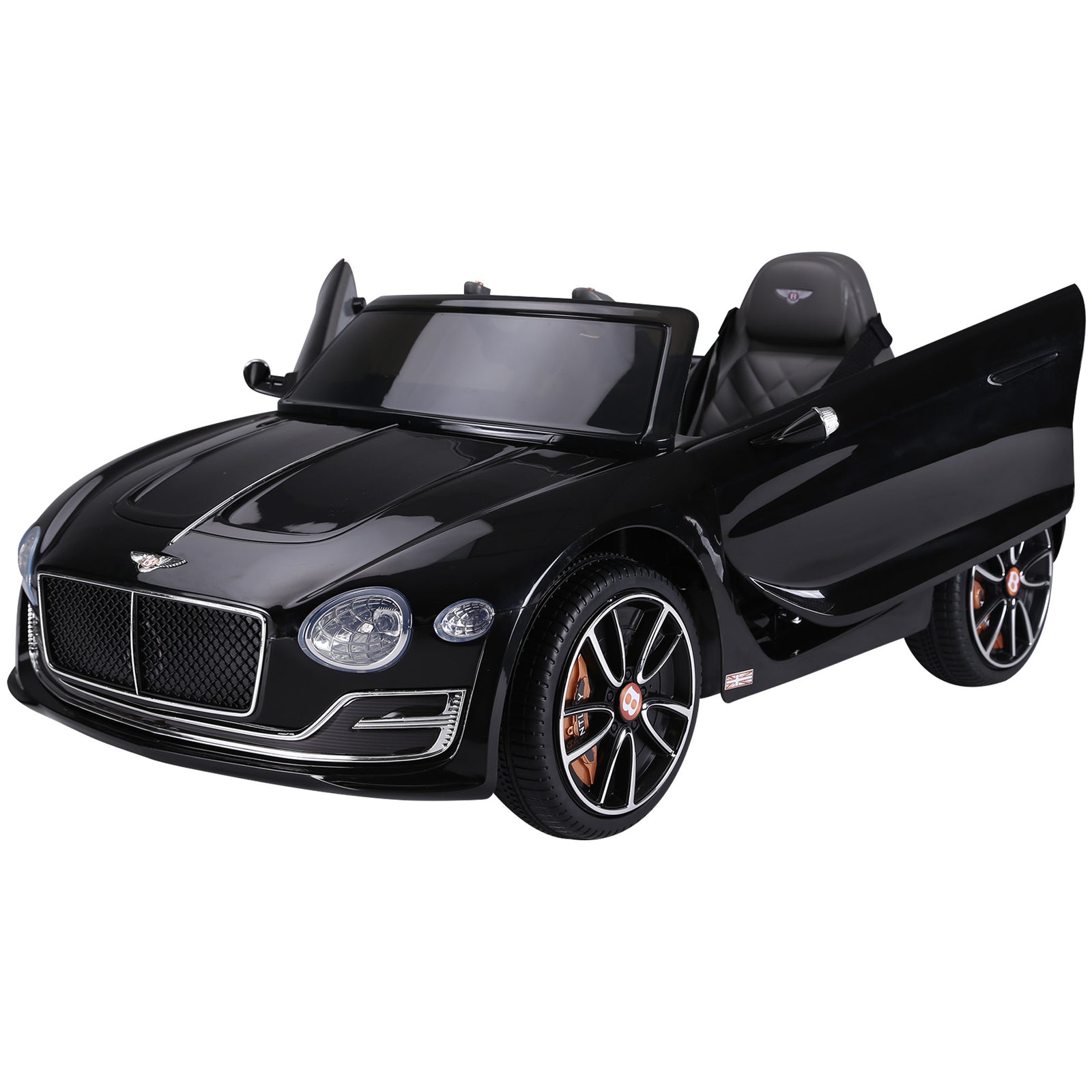 Electric Ride-on Car W/ Led Lights Music Parental Remote Control | Black