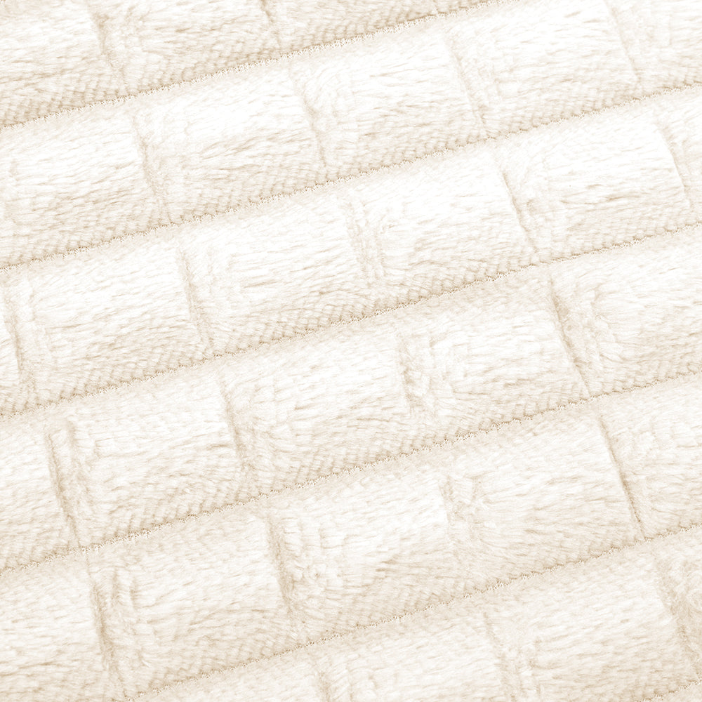 Cozy Checkered Throw Blanket Soft Double-sided Use, Warm & Easy To Clean | Small | Beige