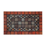 Elegant Tile Effect Doormat - Red Edge | Medium | Red