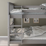 Carra Wooden Single Bunk Bed With Memory Foam Mattresses | Single | Grey