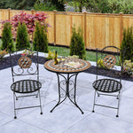 3 Pcs Bistro Table Chair Set Patio Garden Dining Furniture