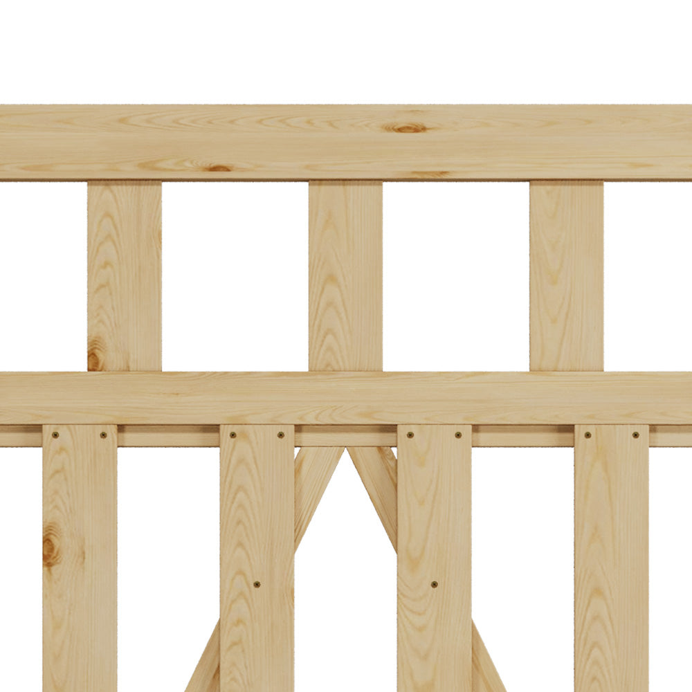 76cm/90cm/120cm Wx120cm H Classic Wooden Garden Gate With Lock Natural Finish, Vertical Slat Design | Medium | Natural