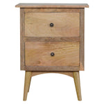 Solid Wood Nordic Style Bedside With 2 Drawers