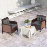 2pc Outdoor Seat Cushion For Patio Furniture | Charcoal Gray