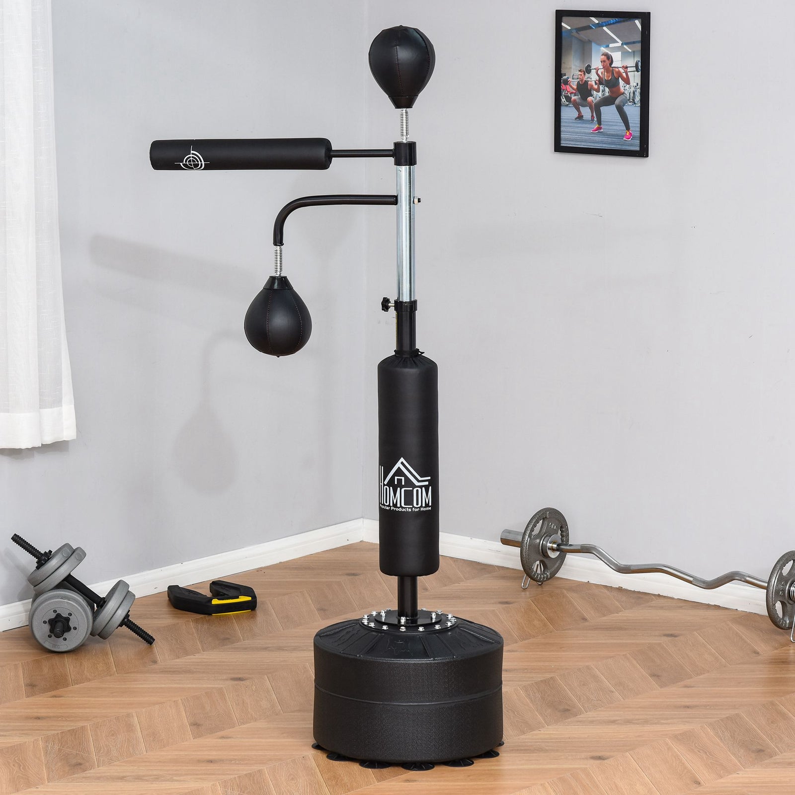 Boxing Bag Set With Adjustable Height | Black