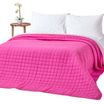 Cotton Quilted Reversible Bedspread | 230cm x 250cm | Cerise pink