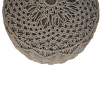 Solid Mango Wood Crotchet Grey Footstool