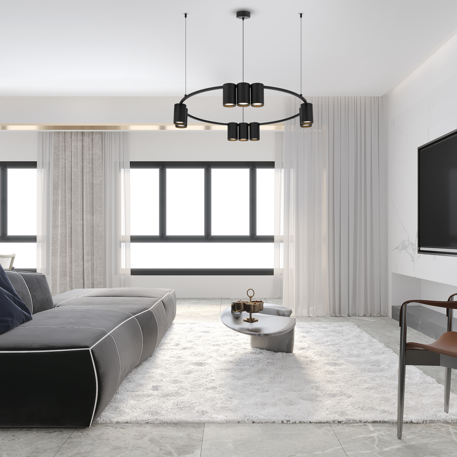 Pendant Light (circle) Genesis 10xgu10 | Black