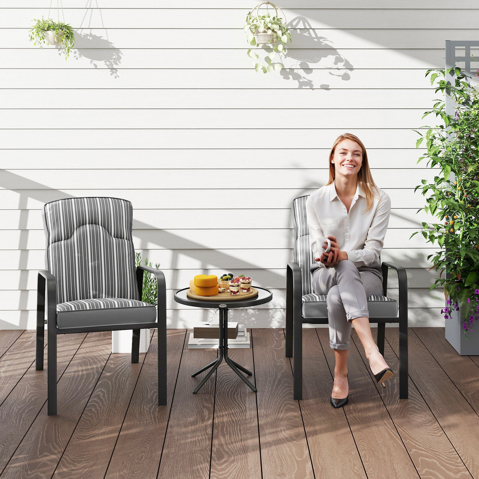 Adjustable Bistro Set, 3-piece | Gray